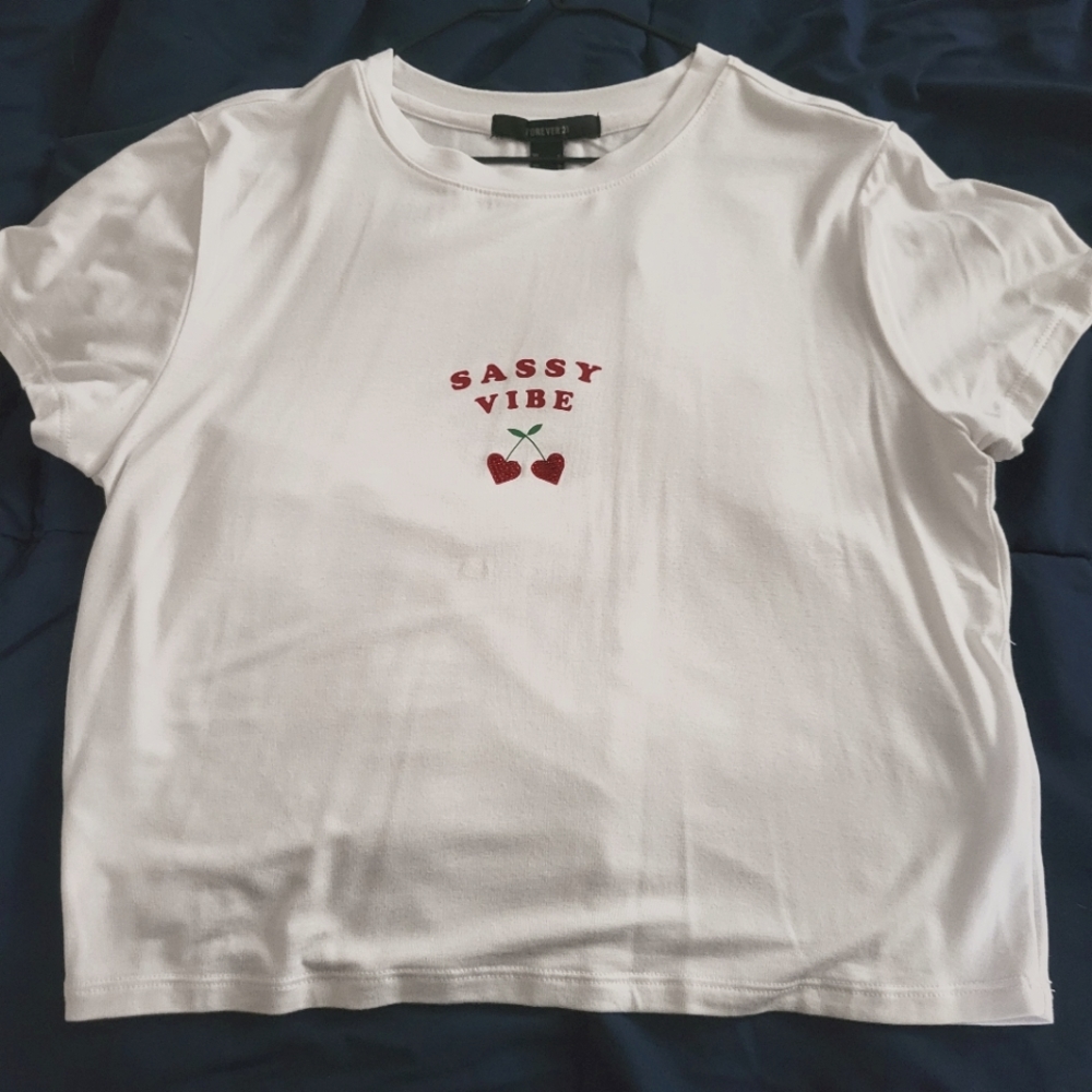 Forever 21 cute graphic crop top.